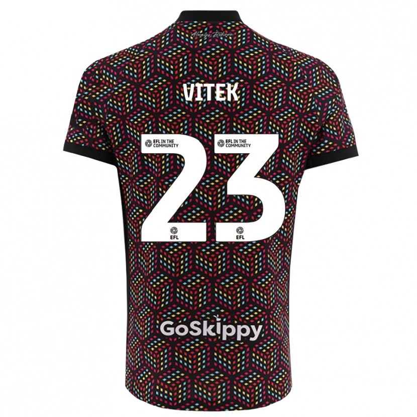 Danxen Hombre Camiseta Radek Vítek #23 Negro Blanco Portero Equipación 2025/26 La Camisa
