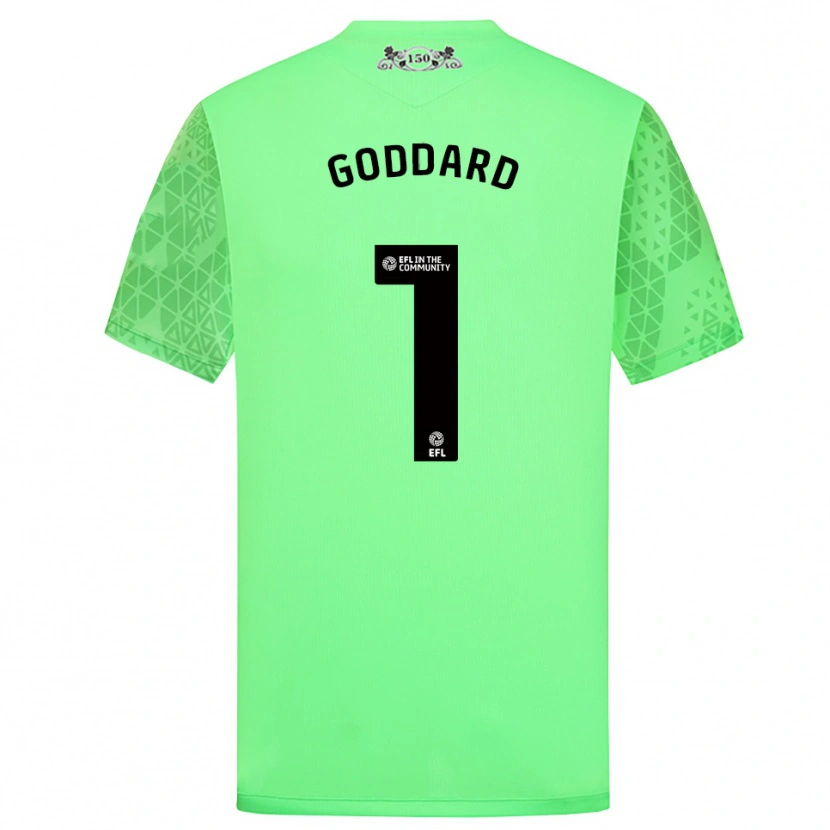 Danxen Hombre Camiseta Felix Goddard #1 Verde Fluorescente Portero Equipación 2025/26 La Camisa
