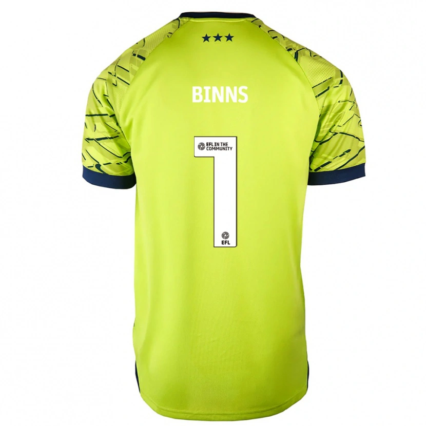 Danxen Hombre Camiseta Charlie Binns #1 Verde Amarillo Portero Equipación 2025/26 La Camisa