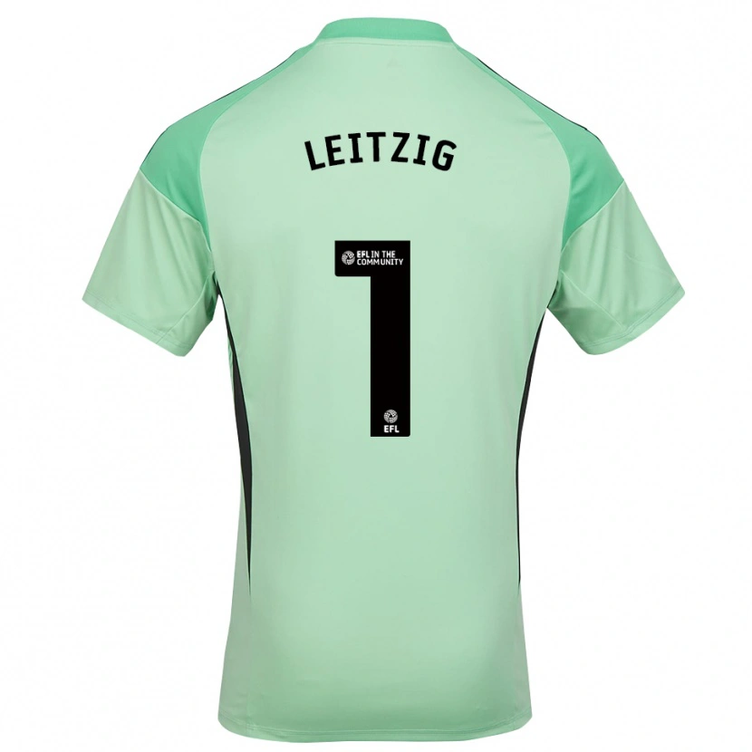 Danxen Hombre Camiseta Janina Leitzig #1 Verde Negro Claro Portero Equipación 2025/26 La Camisa