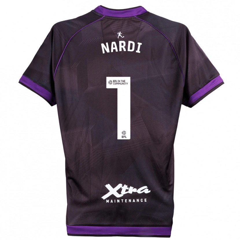 Danxen Hombre Camiseta Paul Nardi #1 Morado Blanco Portero Equipación 2025/26 La Camisa