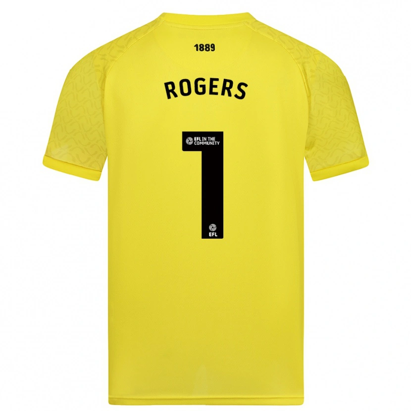 Danxen Hombre Camiseta Sian Rogers #1 Negro Amarillo Portero Equipación 2025/26 La Camisa