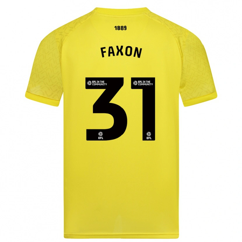 Danxen Hombre Camiseta Luke Faxon #31 Negro Amarillo Portero Equipación 2025/26 La Camisa
