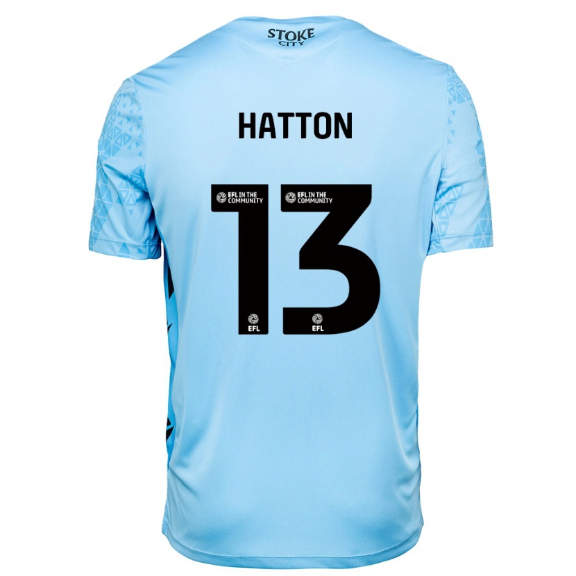 Danxen Hombre Camiseta Oscar Hatton #13 Azul Cielo Negro Portero Equipación 2025/26 La Camisa