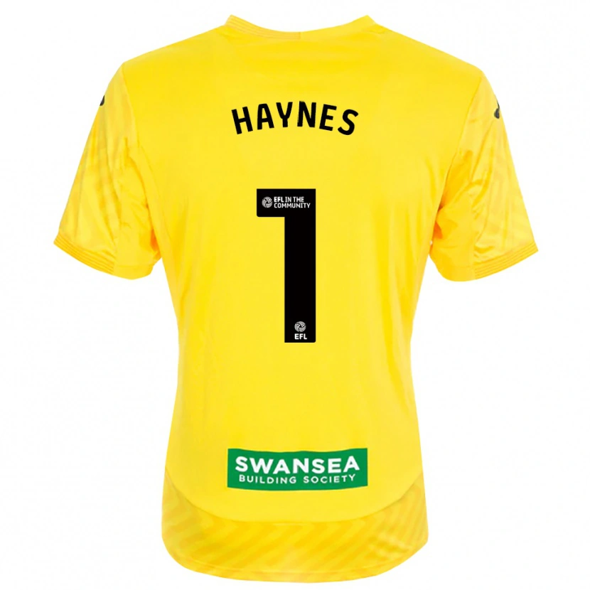 Danxen Hombre Camiseta Charlie Haynes #1 Amarillo Negro Portero Equipación 2025/26 La Camisa