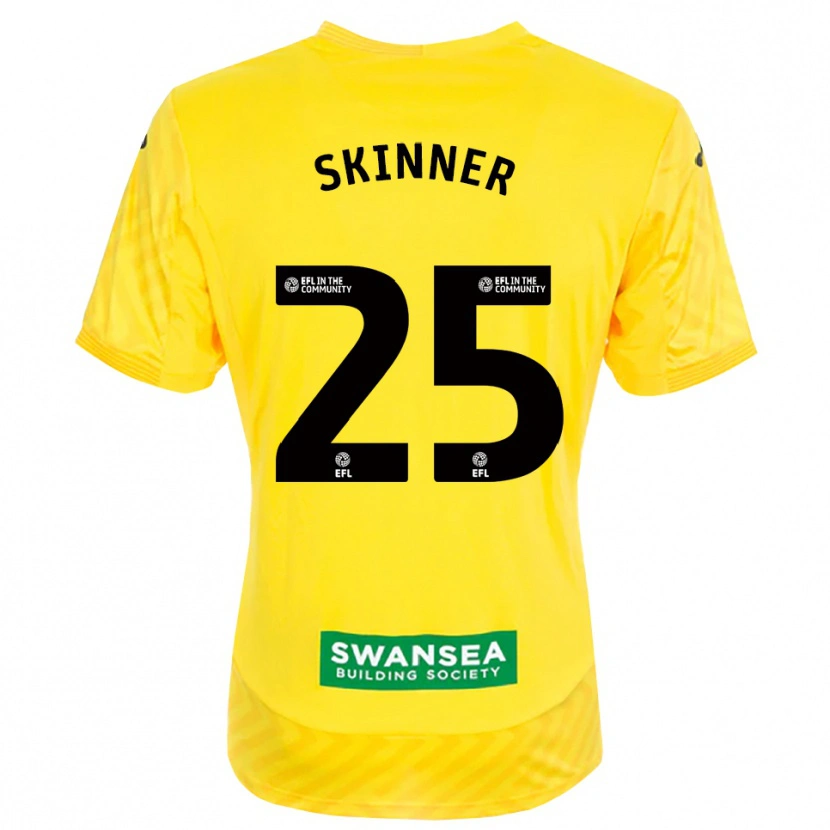 Danxen Hombre Camiseta Claire Skinner #25 Amarillo Negro Portero Equipación 2025/26 La Camisa