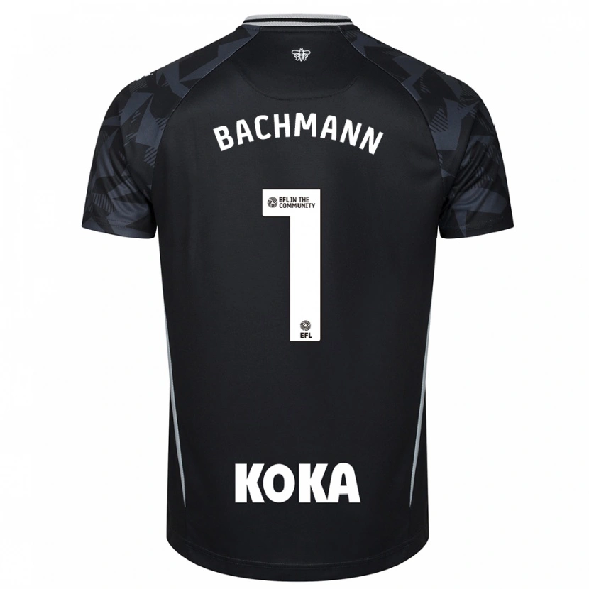 Danxen Hombre Camiseta Daniel Bachmann #1 Negro Azul Portero Equipación 2025/26 La Camisa