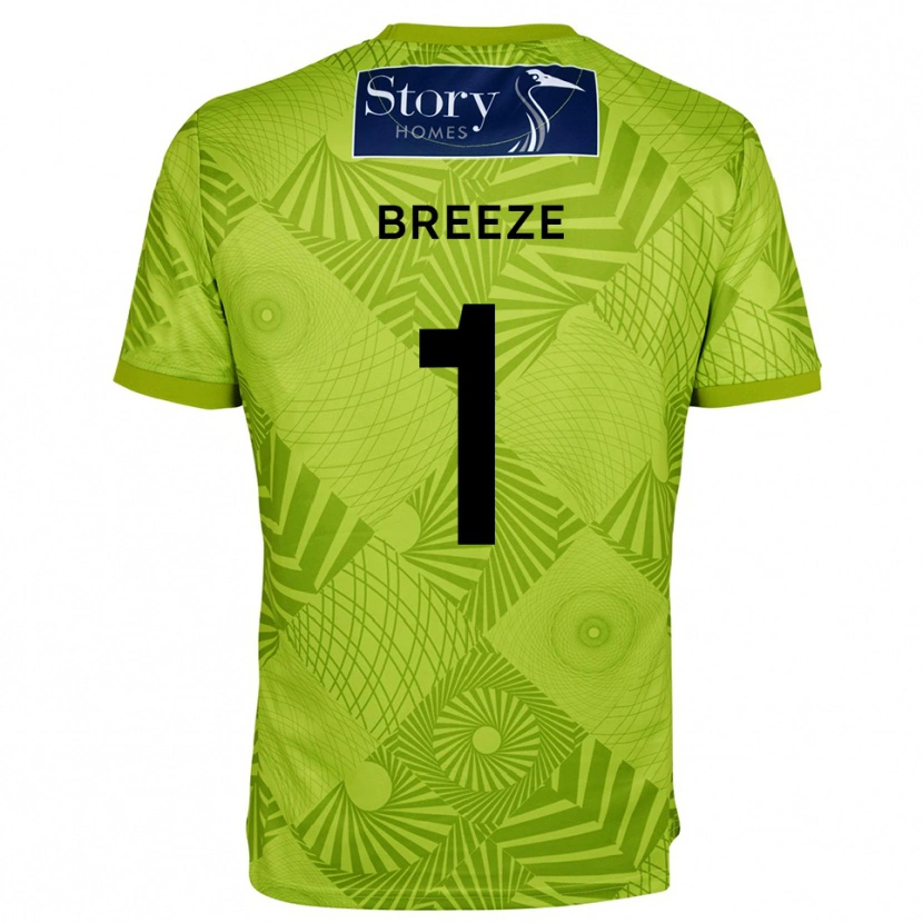 Danxen Hombre Camiseta Gabriel Breeze #1 Verde Amarillo Portero Equipación 2025/26 La Camisa