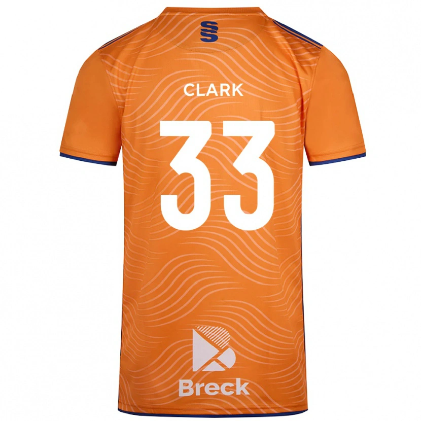 Danxen Hombre Camiseta Charlie Clark #33 Negro Naranja Portero Equipación 2025/26 La Camisa