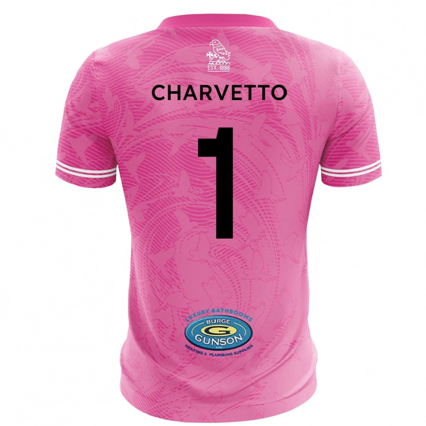 Danxen Hombre Camiseta Michael Charvetto #1 Blanco Rosa Portero Equipación 2025/26 La Camisa
