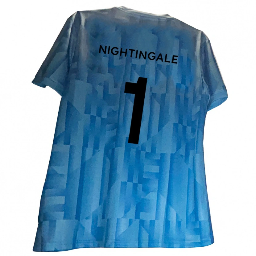 Danxen Hombre Camiseta Ben Nightingale #1 Azul Blanco Portero Equipación 2025/26 La Camisa