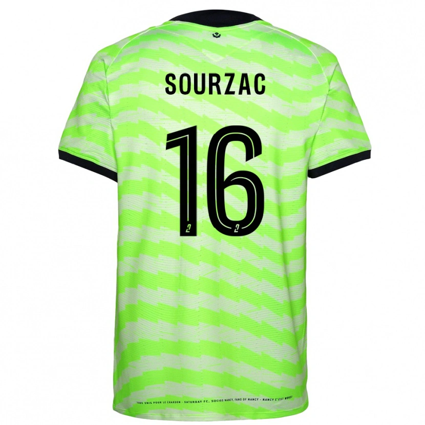 Danxen Hombre Camiseta Martin Sourzac #16 Verde Neón Portero Equipación 2025/26 La Camisa