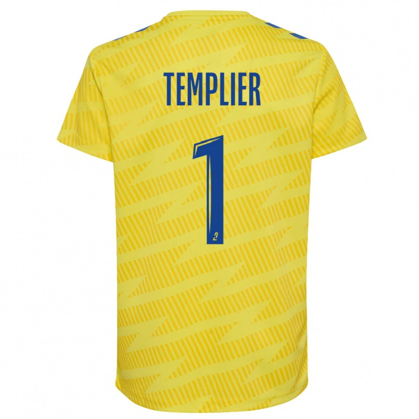Danxen Hombre Camiseta Emma Templier #1 Amarillo Azul Portero Equipación 2025/26 La Camisa