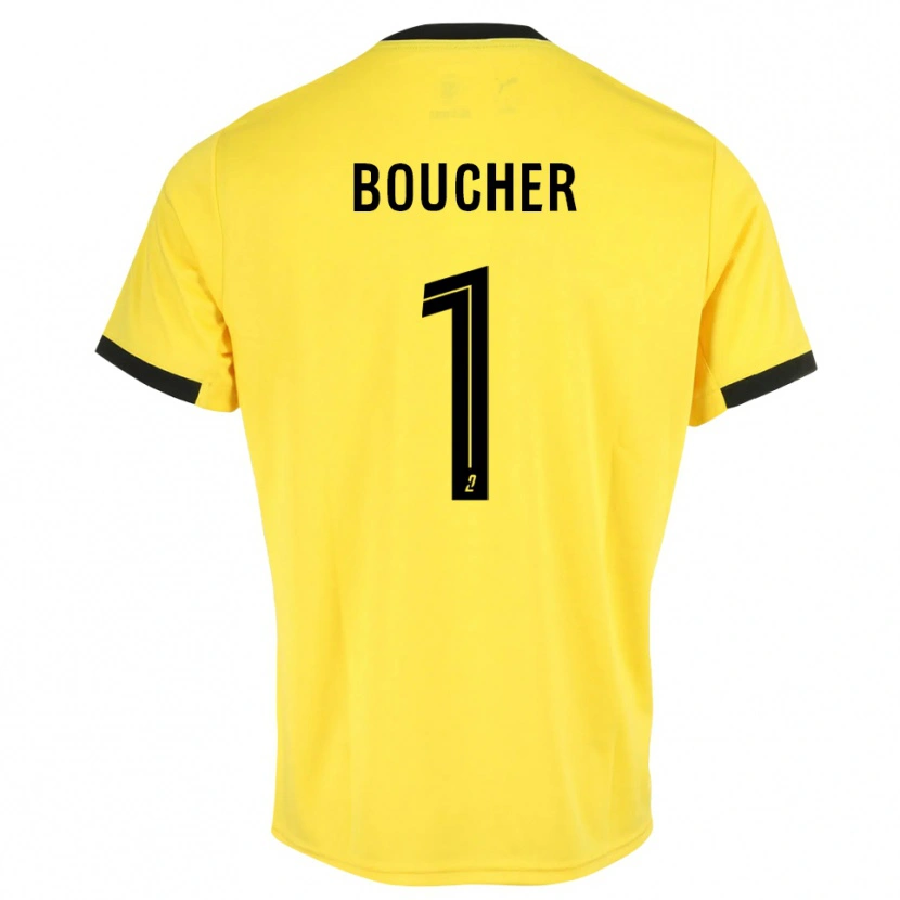 Danxen Hombre Camiseta Zacharie Boucher #1 Negro Amarillo Portero Equipación 2025/26 La Camisa