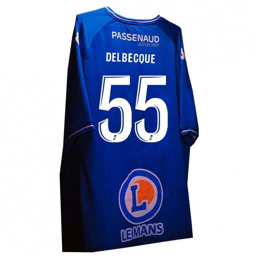 Danxen Hombre Camiseta Augustin Delbecque #55 Blanco Azul Real Portero Equipación 2025/26 La Camisa