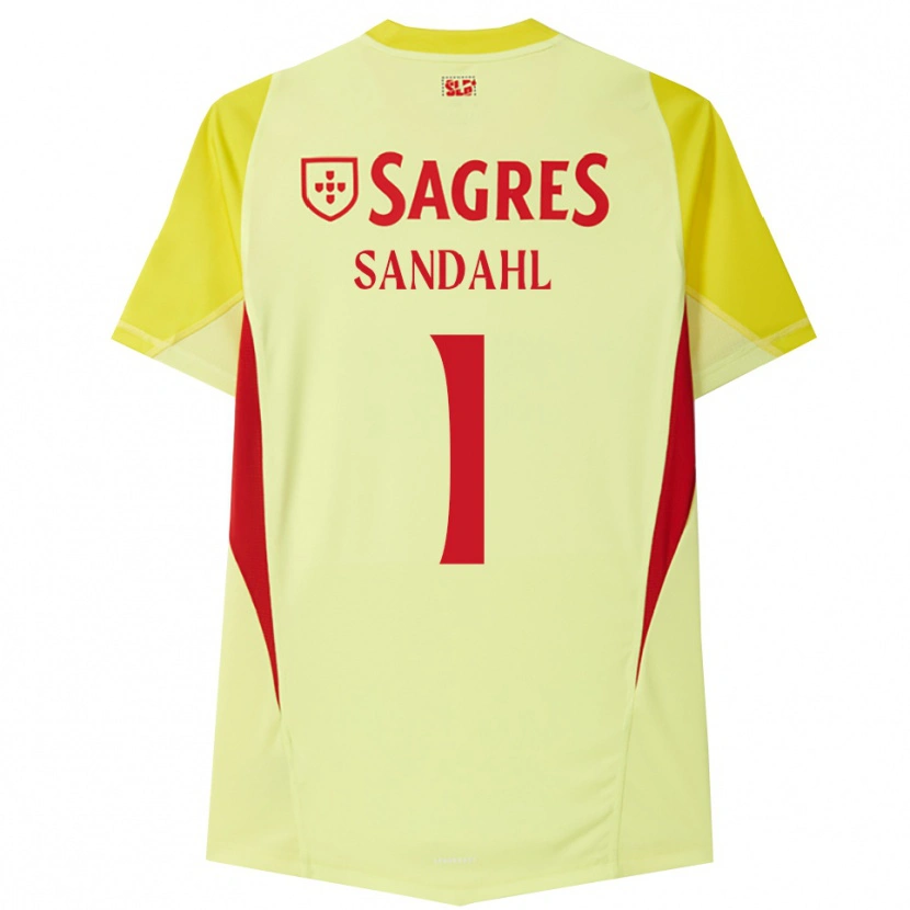 Danxen Hombre Camiseta Alexander Sandahl #1 Amarillo Rojo Portero Equipación 2025/26 La Camisa
