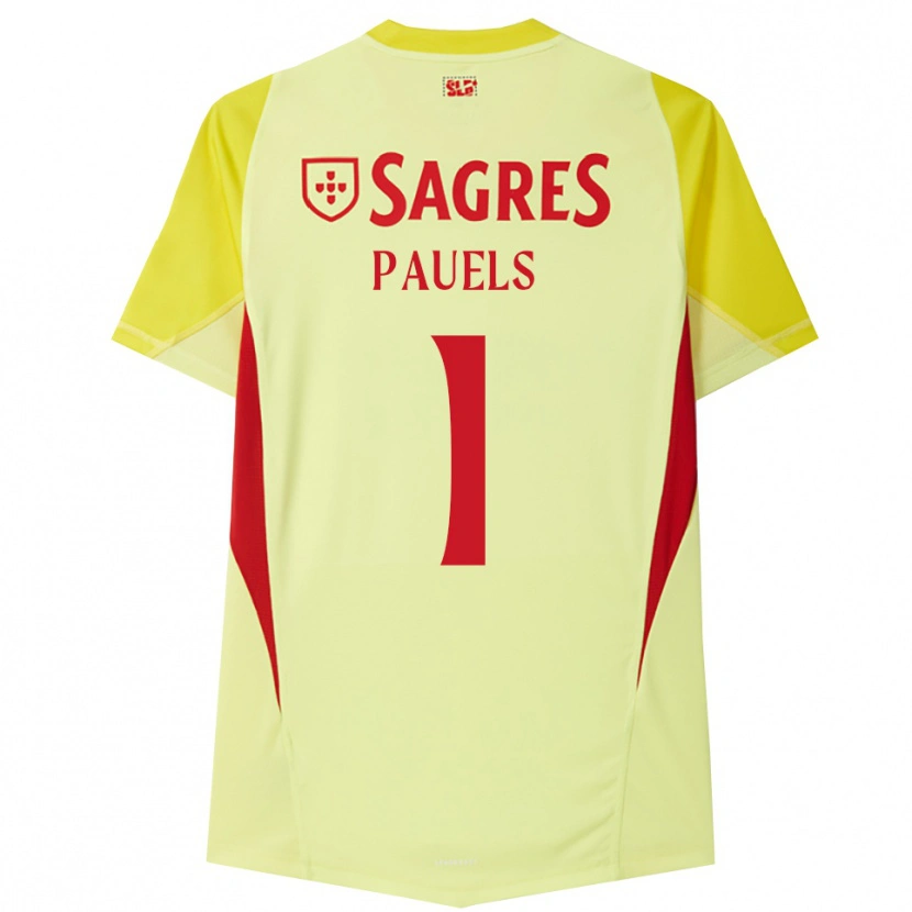 Danxen Hombre Camiseta Lena Pauels #1 Amarillo Rojo Portero Equipación 2025/26 La Camisa