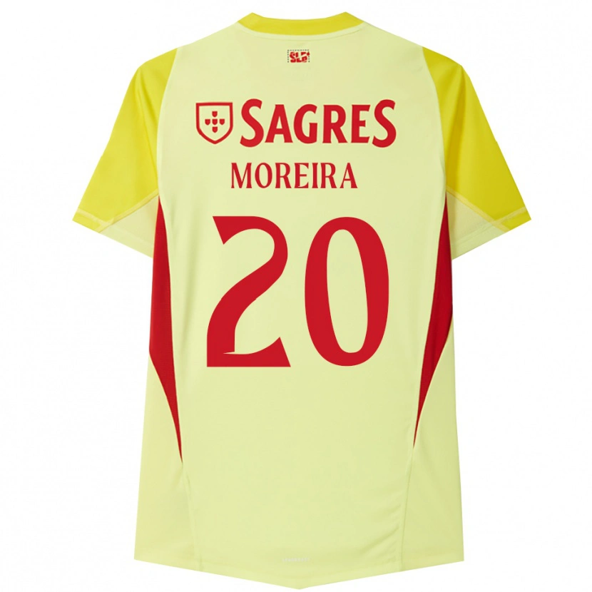 Danxen Hombre Camiseta André Moreira #20 Amarillo Rojo Portero Equipación 2025/26 La Camisa
