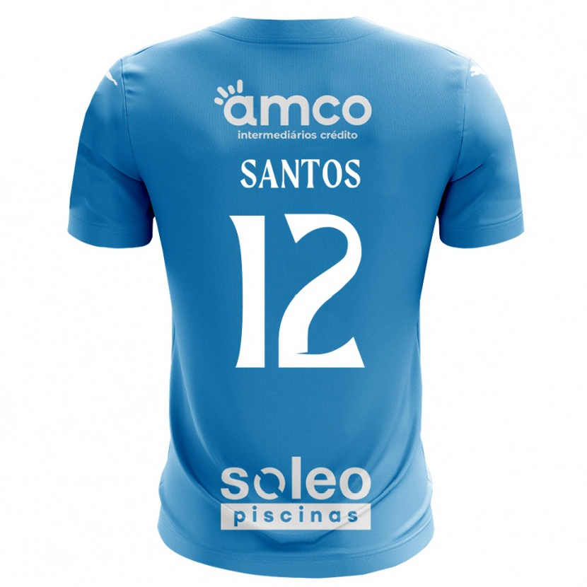 Danxen Hombre Camiseta Matheus Santos #12 Azul Blanco Portero Equipación 2025/26 La Camisa
