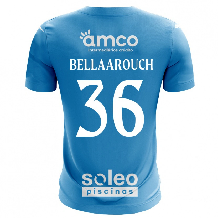 Danxen Hombre Camiseta Alaa Bellaarouch #36 Azul Blanco Portero Equipación 2025/26 La Camisa