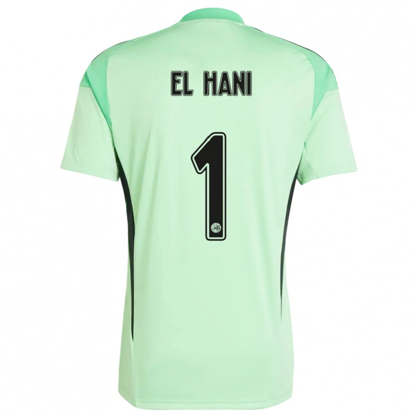 Danxen Hombre Camiseta Aymean el Hani #1 Verde Claro Negro Portero Equipación 2025/26 La Camisa