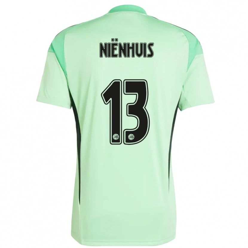 Danxen Hombre Camiseta Lois Niënhuis #13 Verde Claro Negro Portero Equipación 2025/26 La Camisa