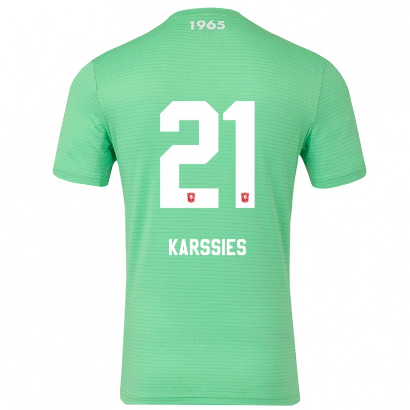 Danxen Hombre Camiseta Sam Karssies #21 Verde Blanco Claro Portero Equipación 2025/26 La Camisa