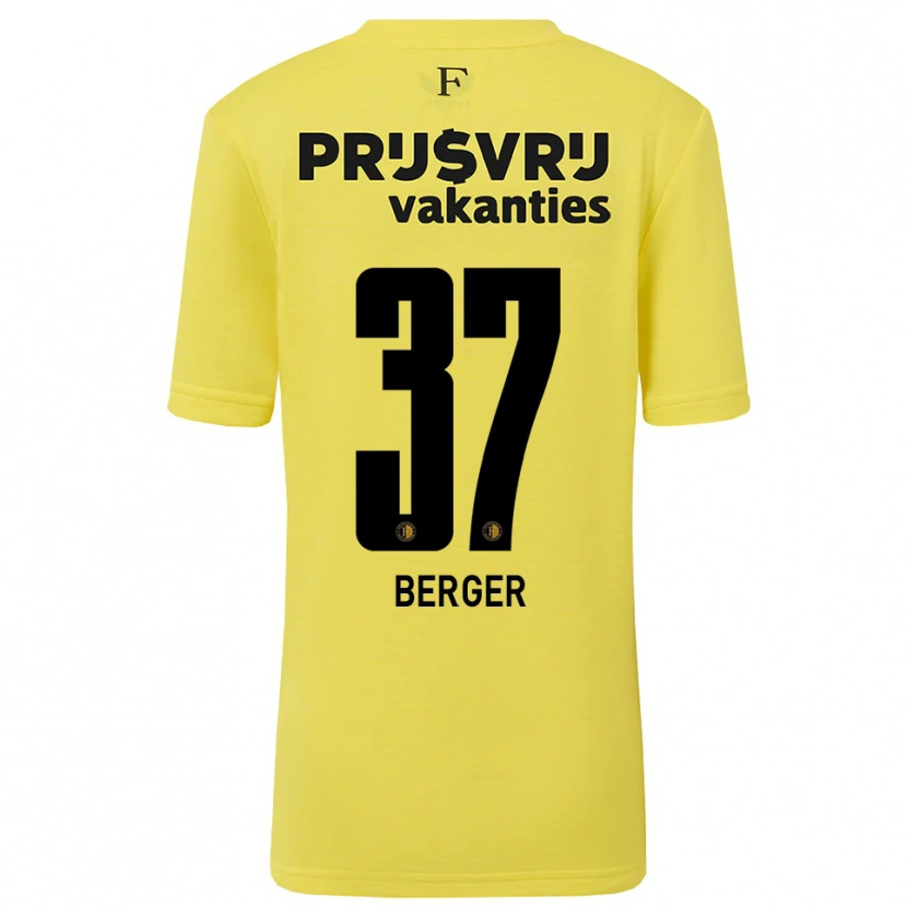 Danxen Hombre Camiseta Mannou Berger #37 Amarillo Negro Portero Equipación 2025/26 La Camisa