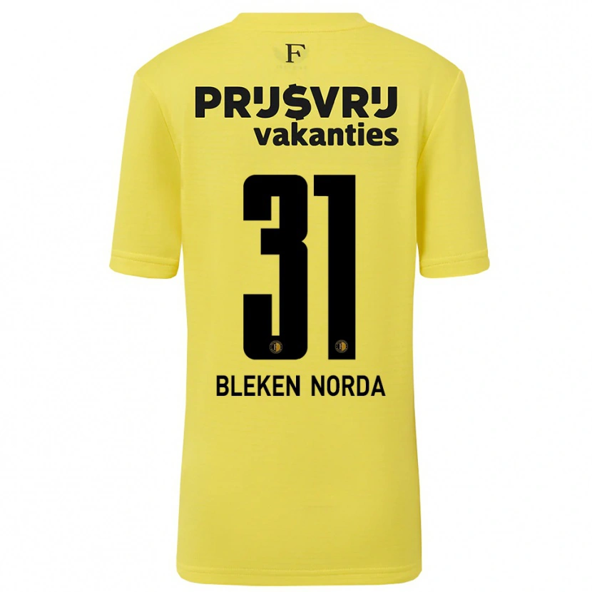 Danxen Hombre Camiseta Haakon Bleken Norda #31 Amarillo Negro Portero Equipación 2025/26 La Camisa