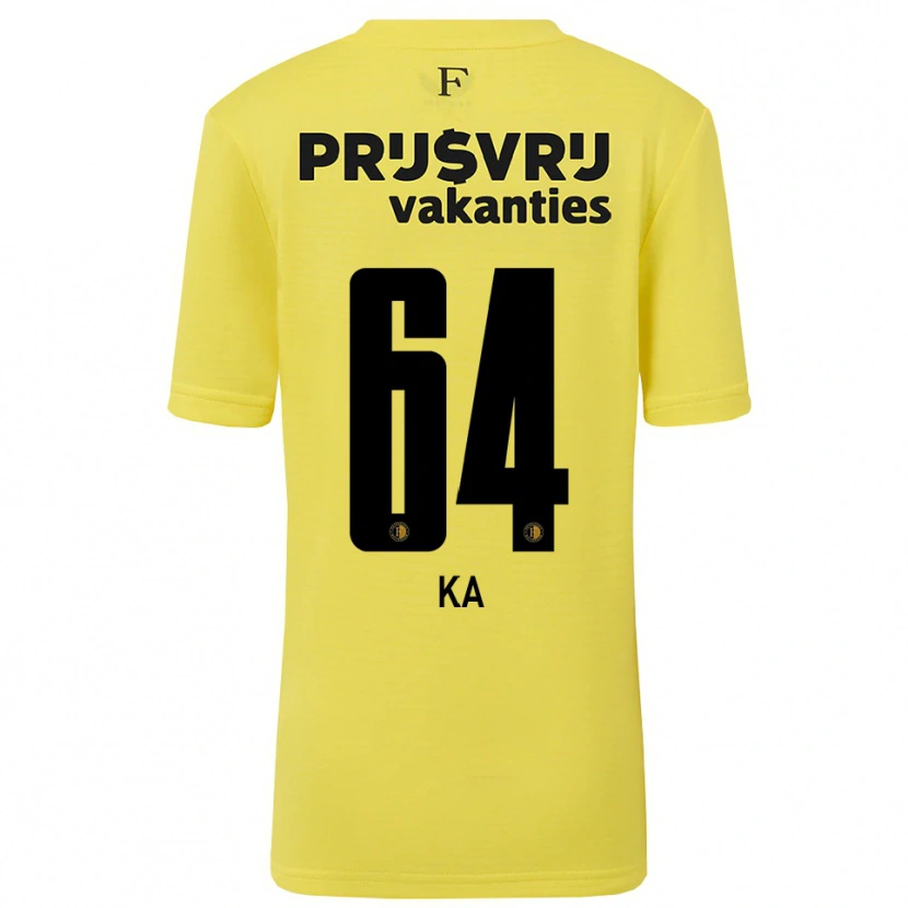 Danxen Hombre Camiseta Ismail Ka #64 Amarillo Negro Portero Equipación 2025/26 La Camisa