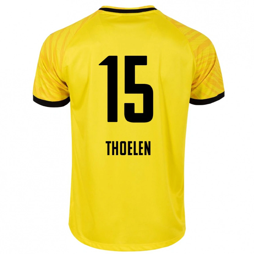 Danxen Hombre Camiseta Yannick Thoelen #15 Amarillo Negro Portero Equipación 2025/26 La Camisa