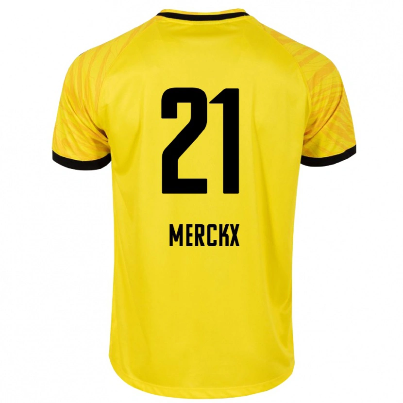 Danxen Hombre Camiseta Matti Merckx #21 Amarillo Negro Portero Equipación 2025/26 La Camisa