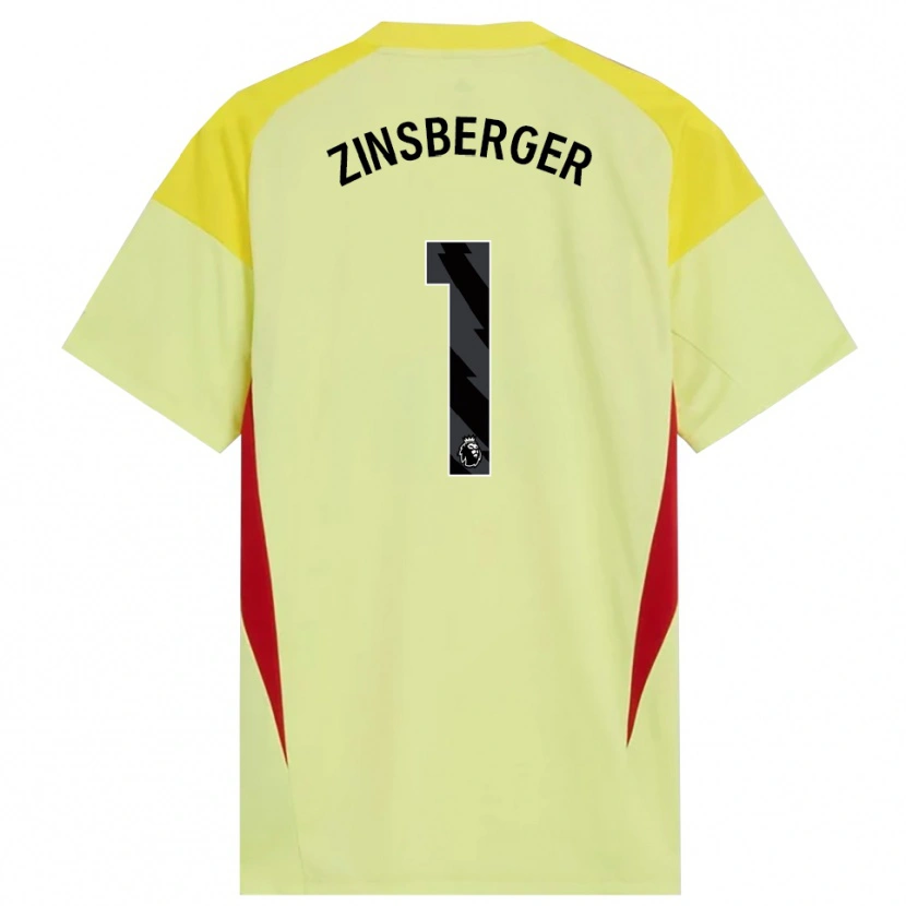 Danxen Hombre Camiseta Manuela Zinsberger #1 Amarillo Rojo Negro Portero Equipación 2025/26 La Camisa