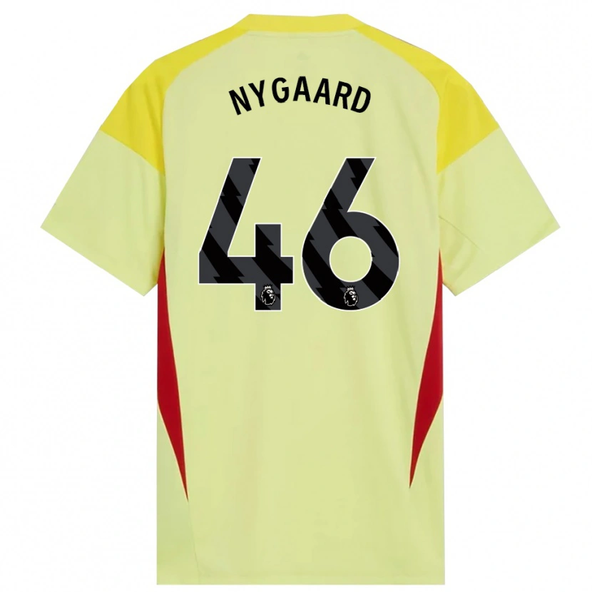 Danxen Hombre Camiseta Lucas Nygaard #46 Amarillo Rojo Negro Portero Equipación 2025/26 La Camisa