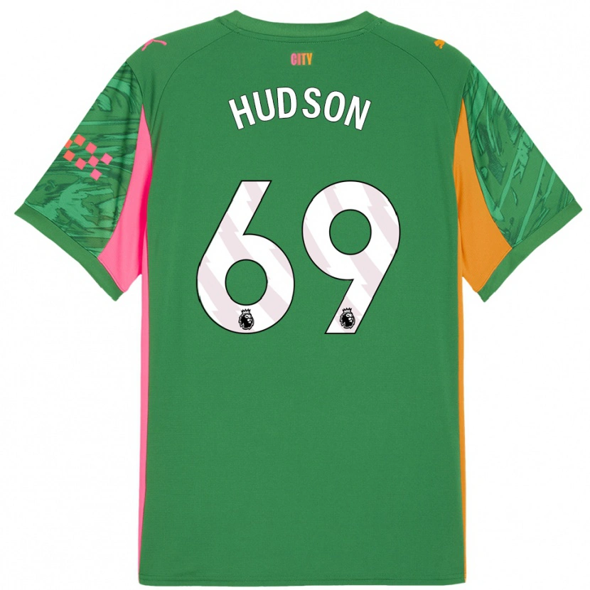 Danxen Hombre Camiseta Max Hudson #69 Verde Naranja Portero Equipación 2025/26 La Camisa