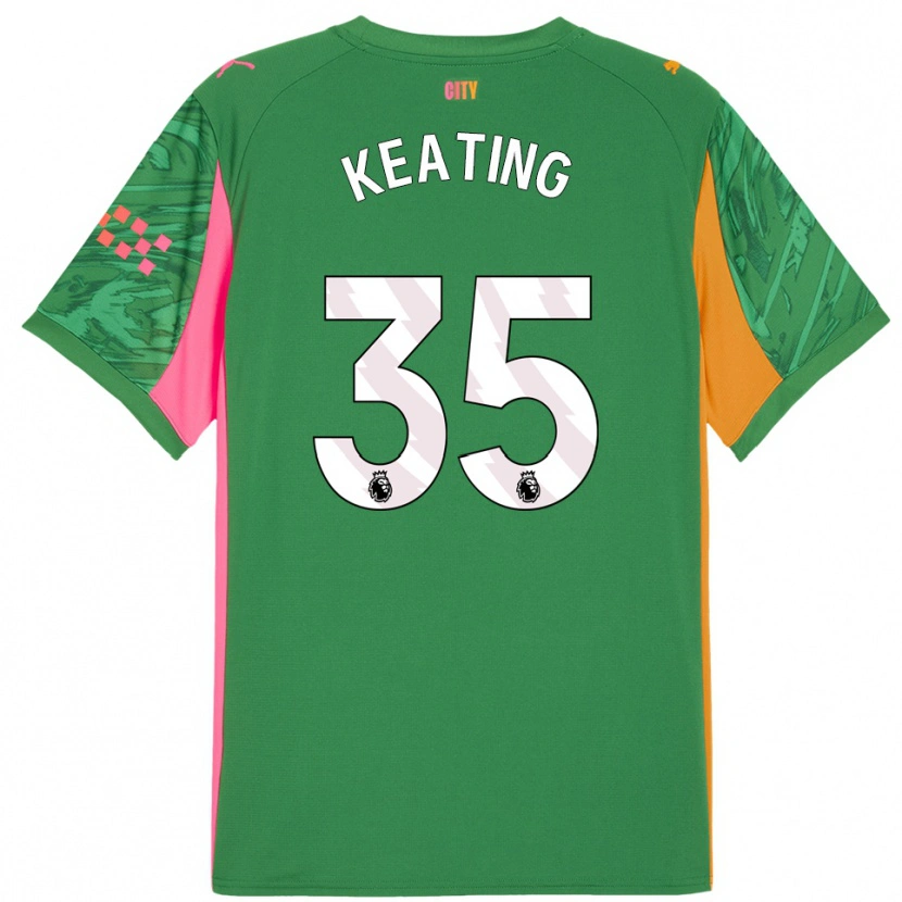 Danxen Hombre Camiseta Khiara Keating #35 Verde Naranja Portero Equipación 2025/26 La Camisa