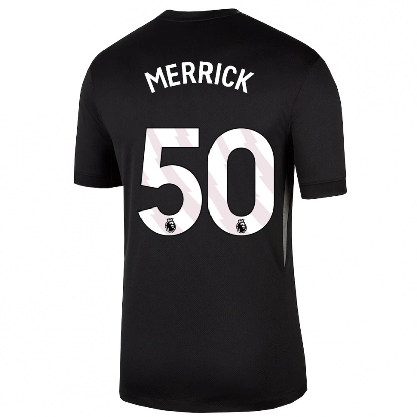 Danxen Hombre Camiseta Max Merrick #50 Blanco Negro Portero Equipación 2025/26 La Camisa