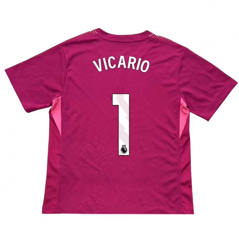 Danxen Hombre Camiseta Guglielmo Vicario #1 Rosa Blanco Portero Equipación 2025/26 La Camisa