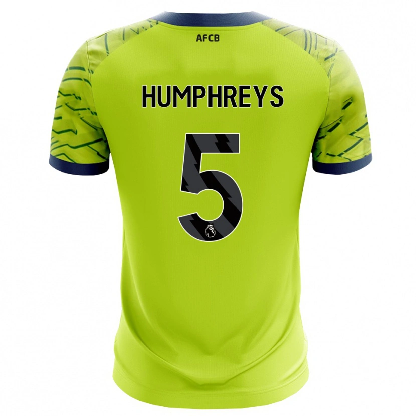 Danxen Hombre Camiseta Holly Humphreys #5 Verde Amarillo Portero Equipación 2025/26 La Camisa