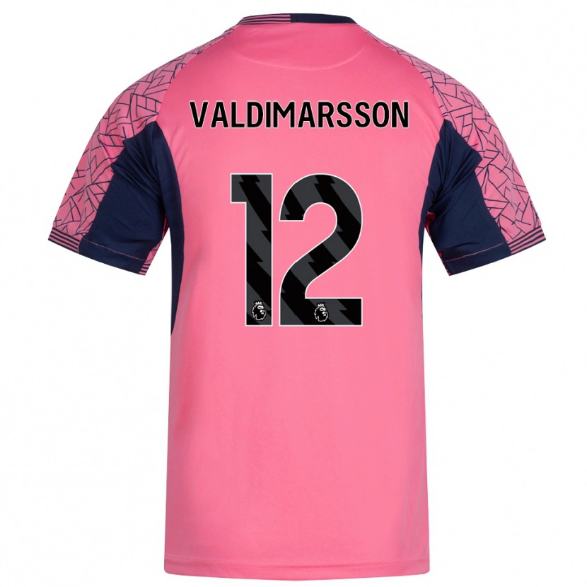Danxen Hombre Camiseta Hákon Rafn Valdimarsson #12 Rosa Negro Portero Equipación 2025/26 La Camisa