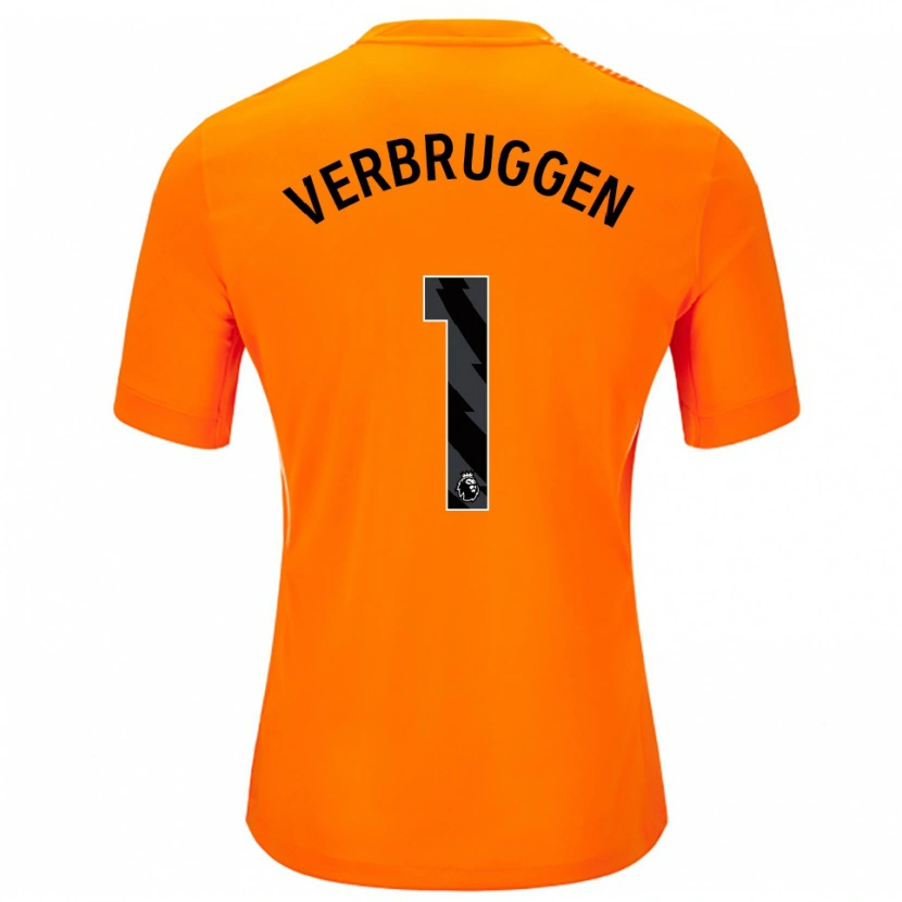 Danxen Hombre Camiseta Bart Verbruggen #1 Naranja Negro Portero Equipación 2025/26 La Camisa