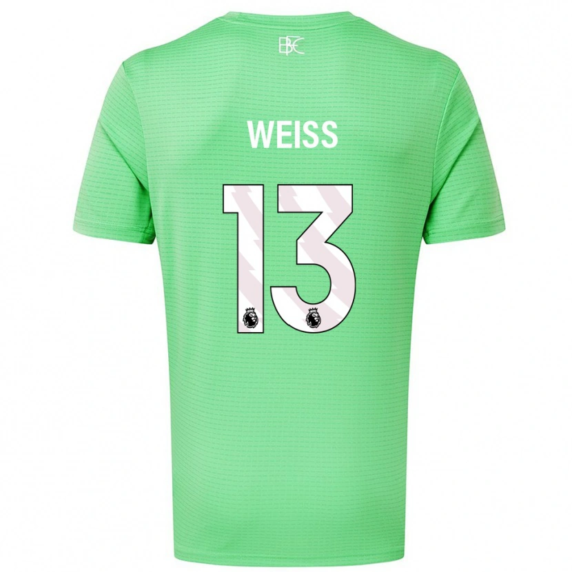 Danxen Hombre Camiseta Max Weiß #13 Verde Medio Portero Equipación 2025/26 La Camisa