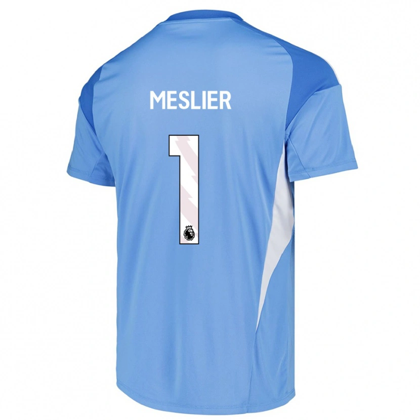 Danxen Hombre Camiseta Illan Meslier #1 Azul Cielo Blanco Portero Equipación 2025/26 La Camisa