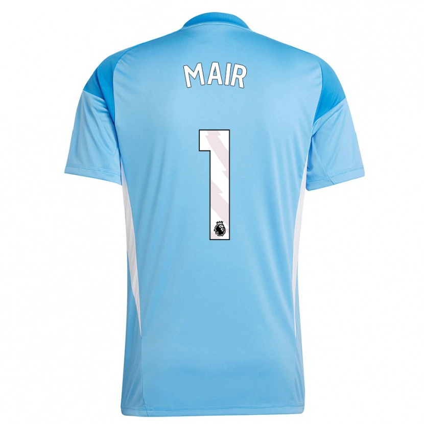Danxen Hombre Camiseta George Mair #1 Azul Blanco Portero Equipación 2025/26 La Camisa