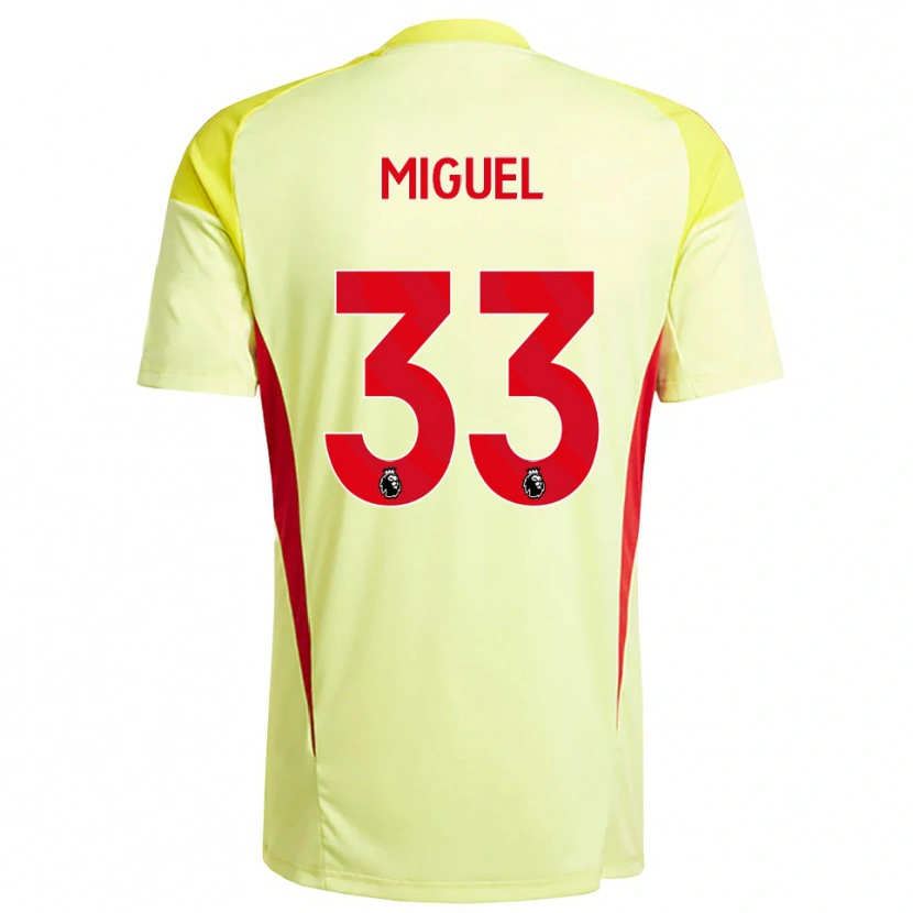 Danxen Hombre Camiseta Carlos Miguel #33 Amarillo Naranja Claro Portero Equipación 2025/26 La Camisa