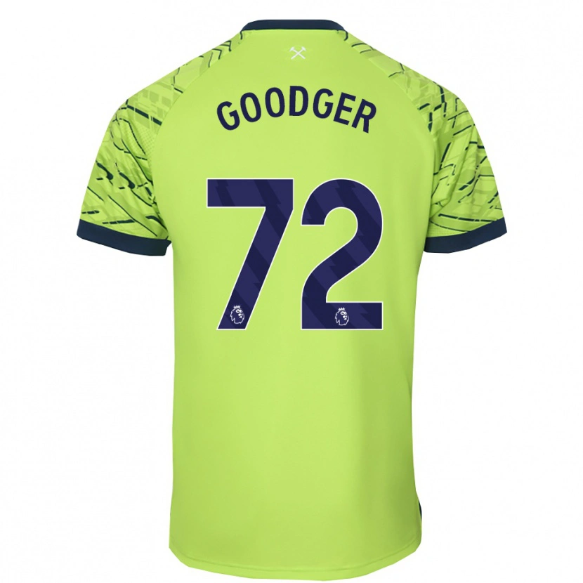 Danxen Hombre Camiseta Tommy Goodger #72 Verde Fluorescente Portero Equipación 2025/26 La Camisa