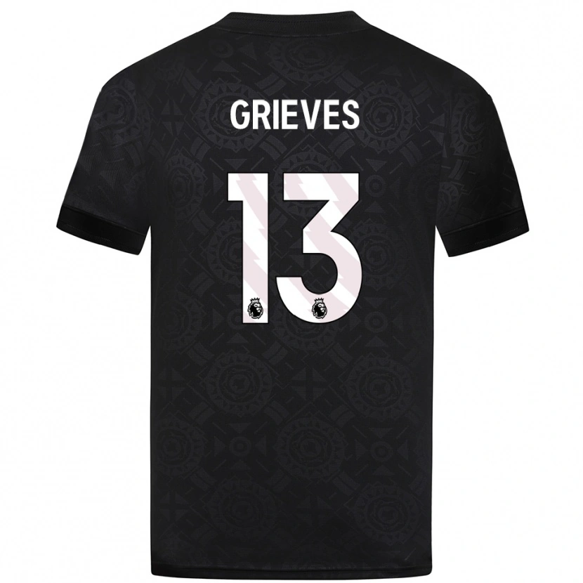 Danxen Hombre Camiseta Xander Grieves #13 Blanco Negro Portero Equipación 2025/26 La Camisa