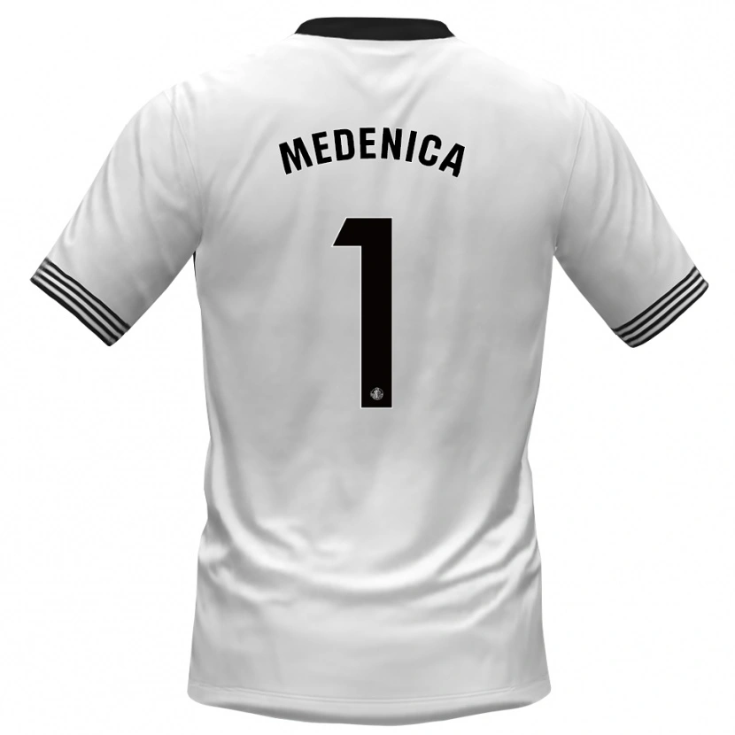 Danxen Hombre Camiseta Djordjije Medenica #1 Blanco Negro Portero Equipación 2025/26 La Camisa