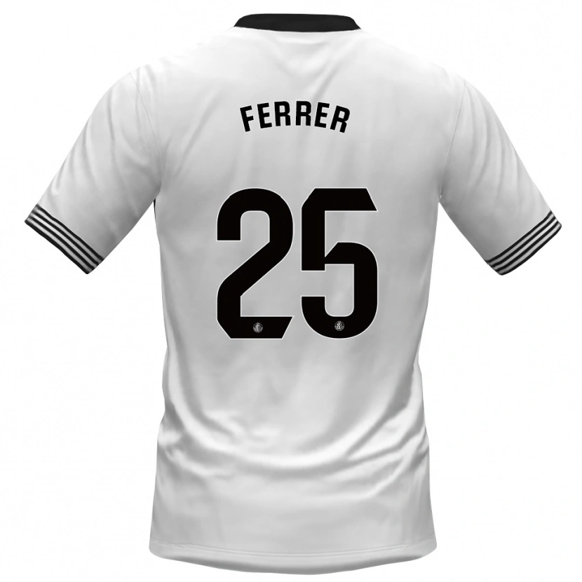 Danxen Hombre Camiseta Diego Ferrer #25 Blanco Negro Portero Equipación 2025/26 La Camisa