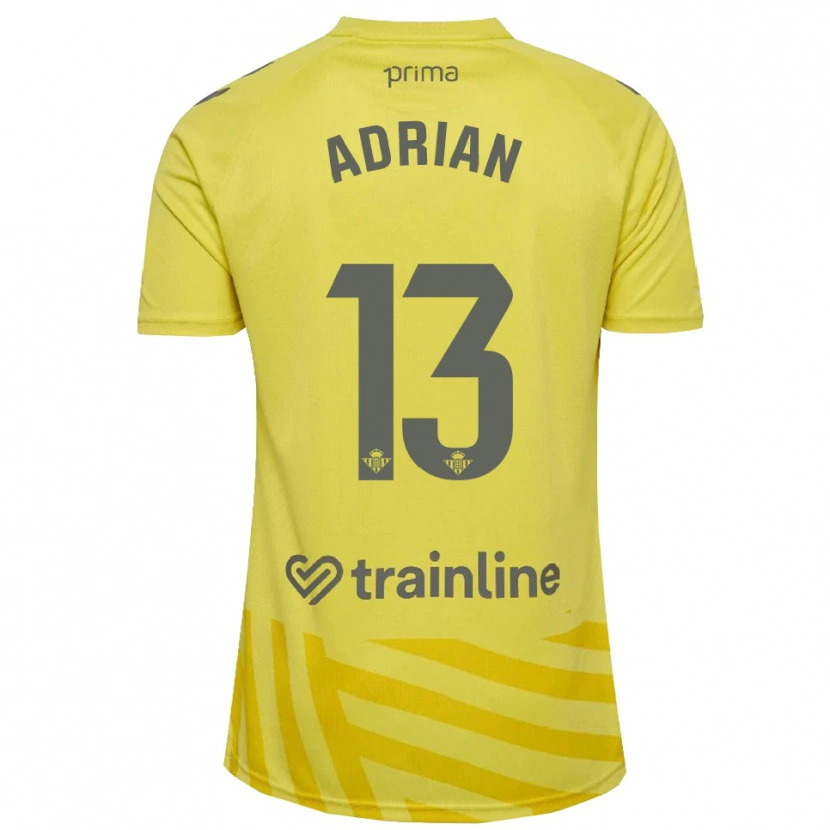Danxen Hombre Camiseta Adrián #13 Amarillo Gris Portero Equipación 2025/26 La Camisa